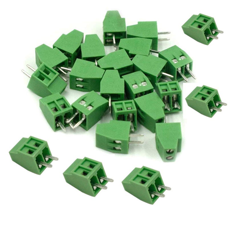 bnafes 2-Pin 2.54mm Pitch 150V 6A PCB Mount Screw Terminal Block Connector - (25 Pcs) - Image 1